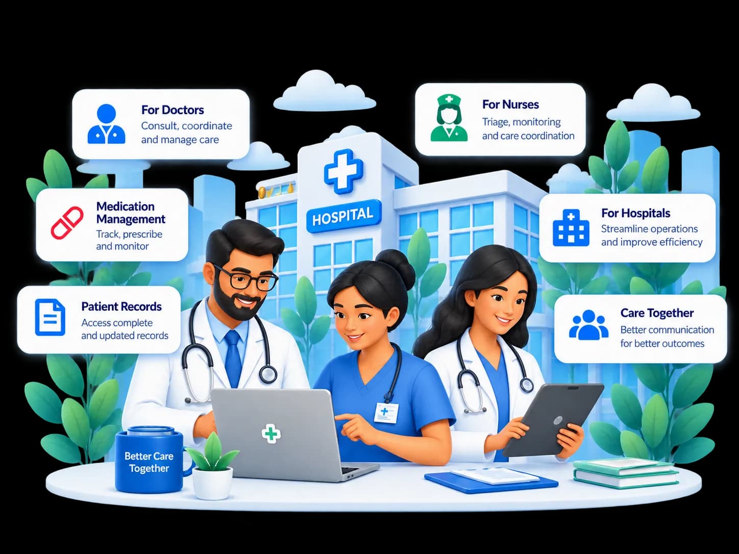 Sehatly connected care for doctors, nurses and hospitals